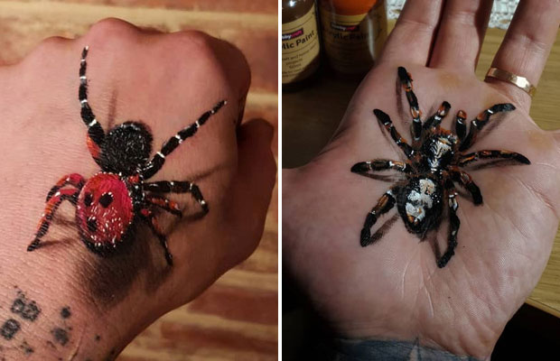 Тату с 3D-эффектом: пауки, пчелы, осы и другое (12 фото)